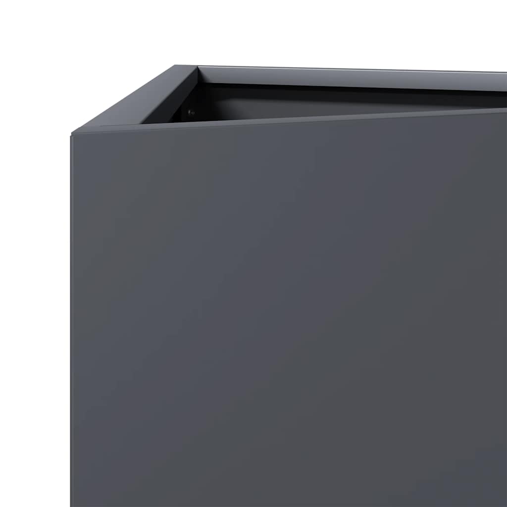 Fioriere 2 pz Antracite Triangolari 40x34,5x75 cm in Acciaio