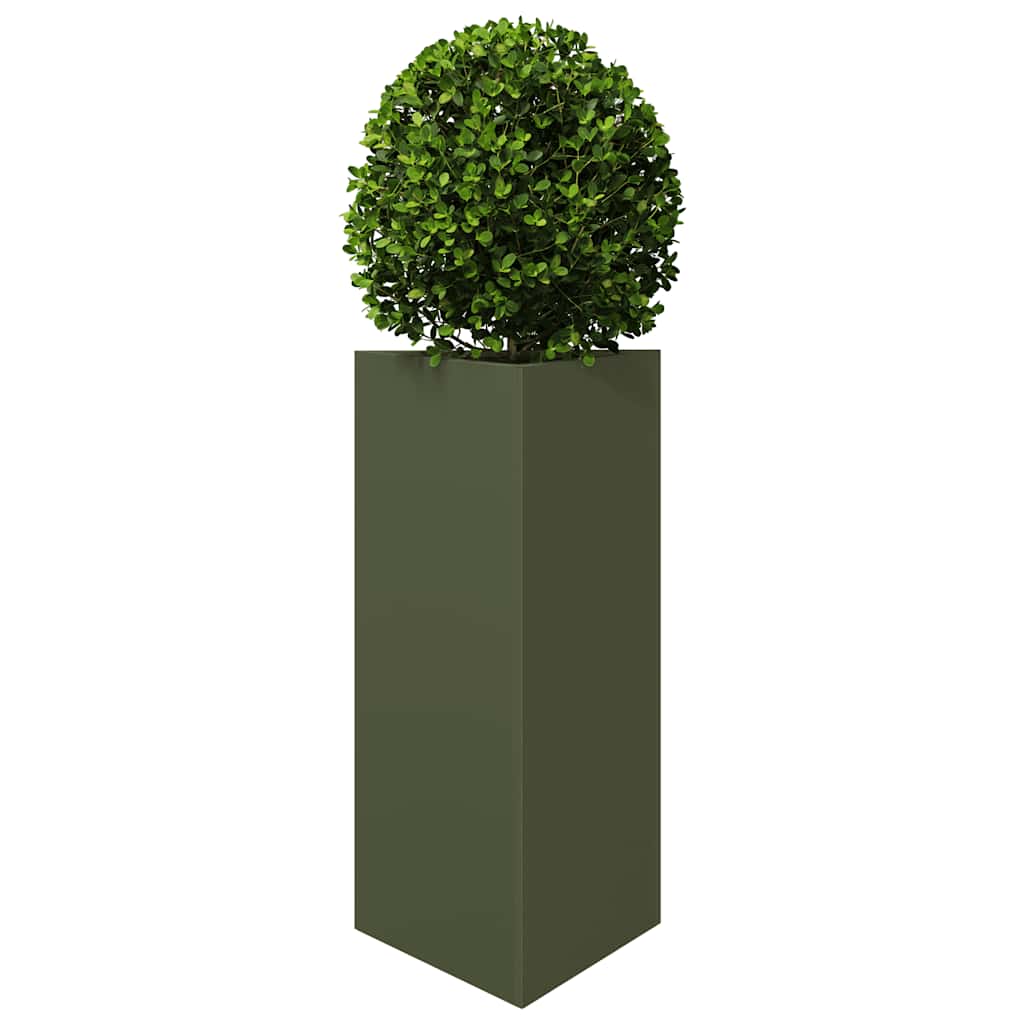 Fioriera Verde Oliva Triangolare 40x34,5x75 cm in Acciaio