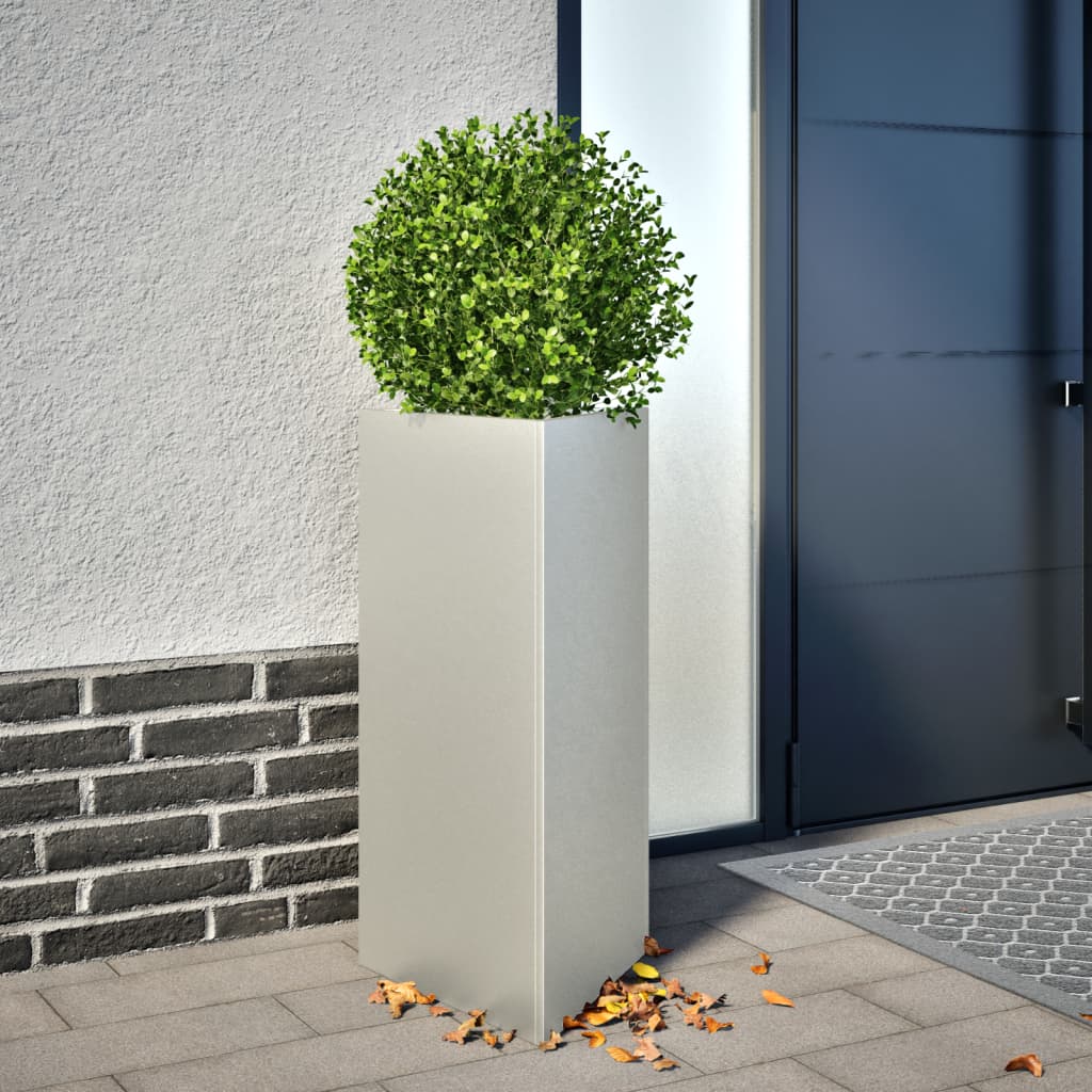 Fioriera da Giardino Triangolare 40x34,5x75 cm in Acciaio Inox