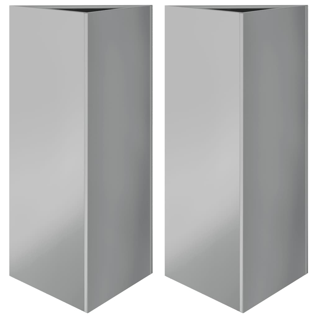 Fioriere 2 pz Triangolari 40x34,5x75 cm in Acciaio Zincato