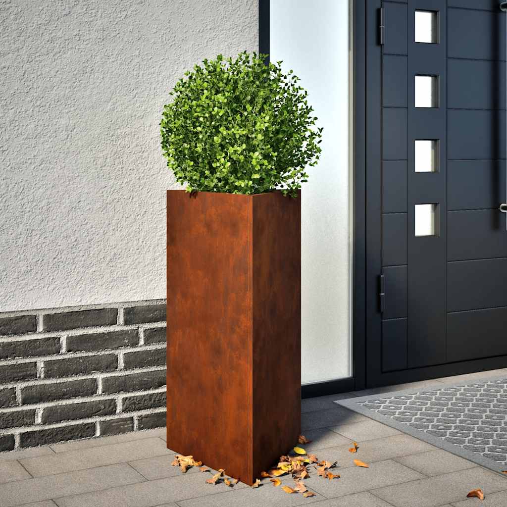 Fioriere da Giardino 2 pz Triangolari 40x34,5x75cm Acciaio Corten
