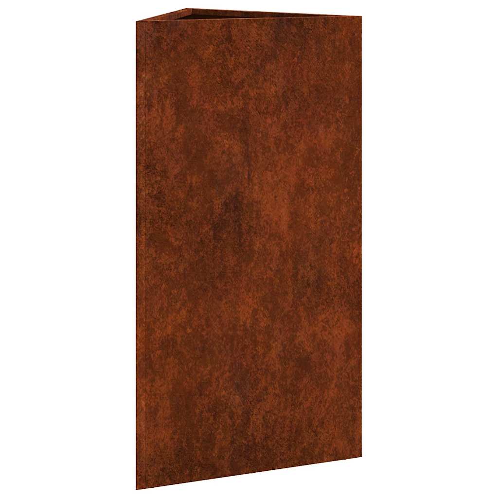 Fioriere da Giardino 2 pz Triangolari 40x34,5x75cm Acciaio Corten