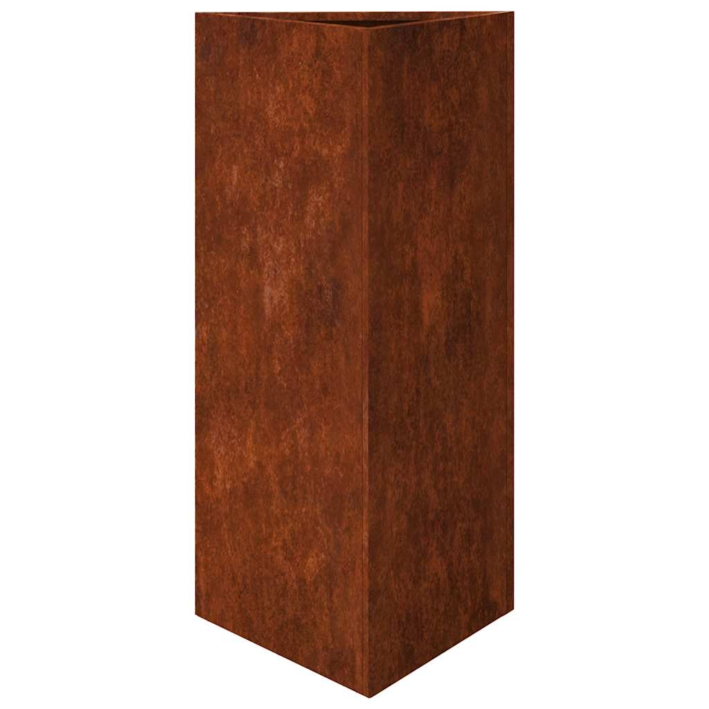 Fioriere da Giardino 2 pz Triangolari 40x34,5x75cm Acciaio Corten