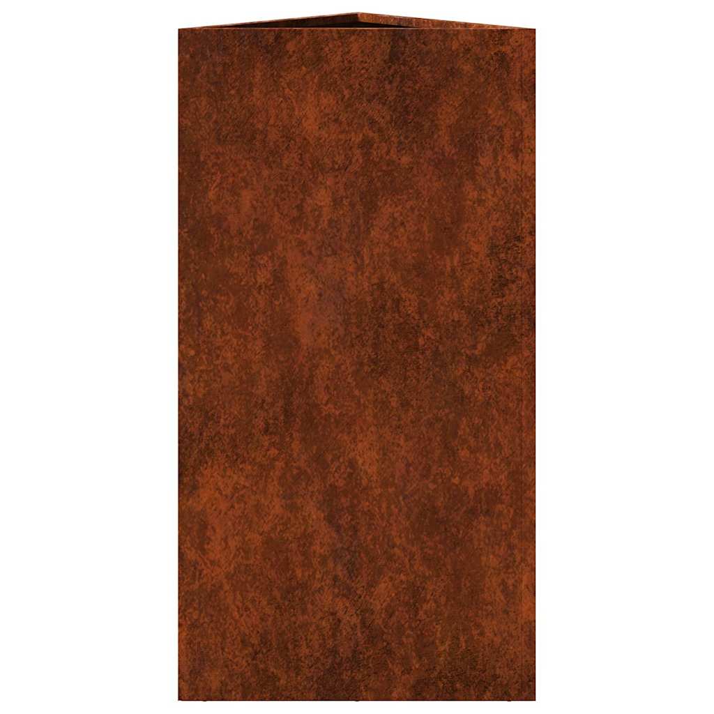 Fioriere da Giardino 2 pz Triangolari 40x34,5x75cm Acciaio Corten
