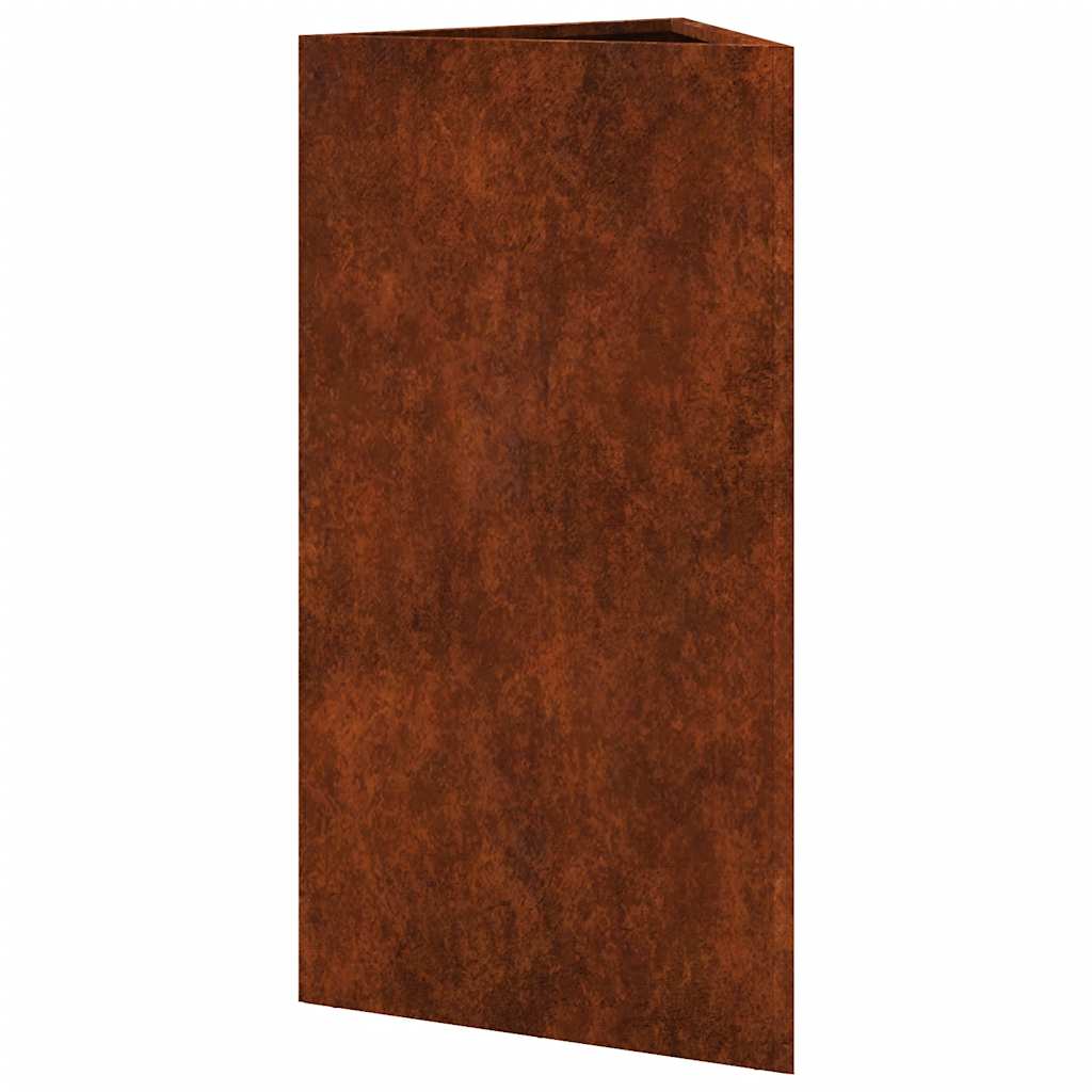 Fioriere da Giardino 2 pz Triangolari 40x34,5x75cm Acciaio Corten