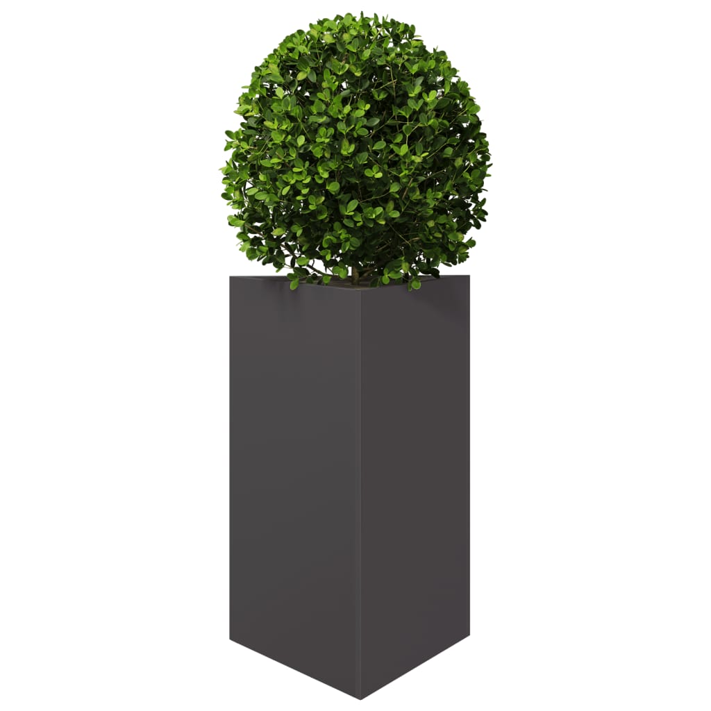 Fioriera da Giardino Nera Triangolare 50x43x75 cm in Acciaio