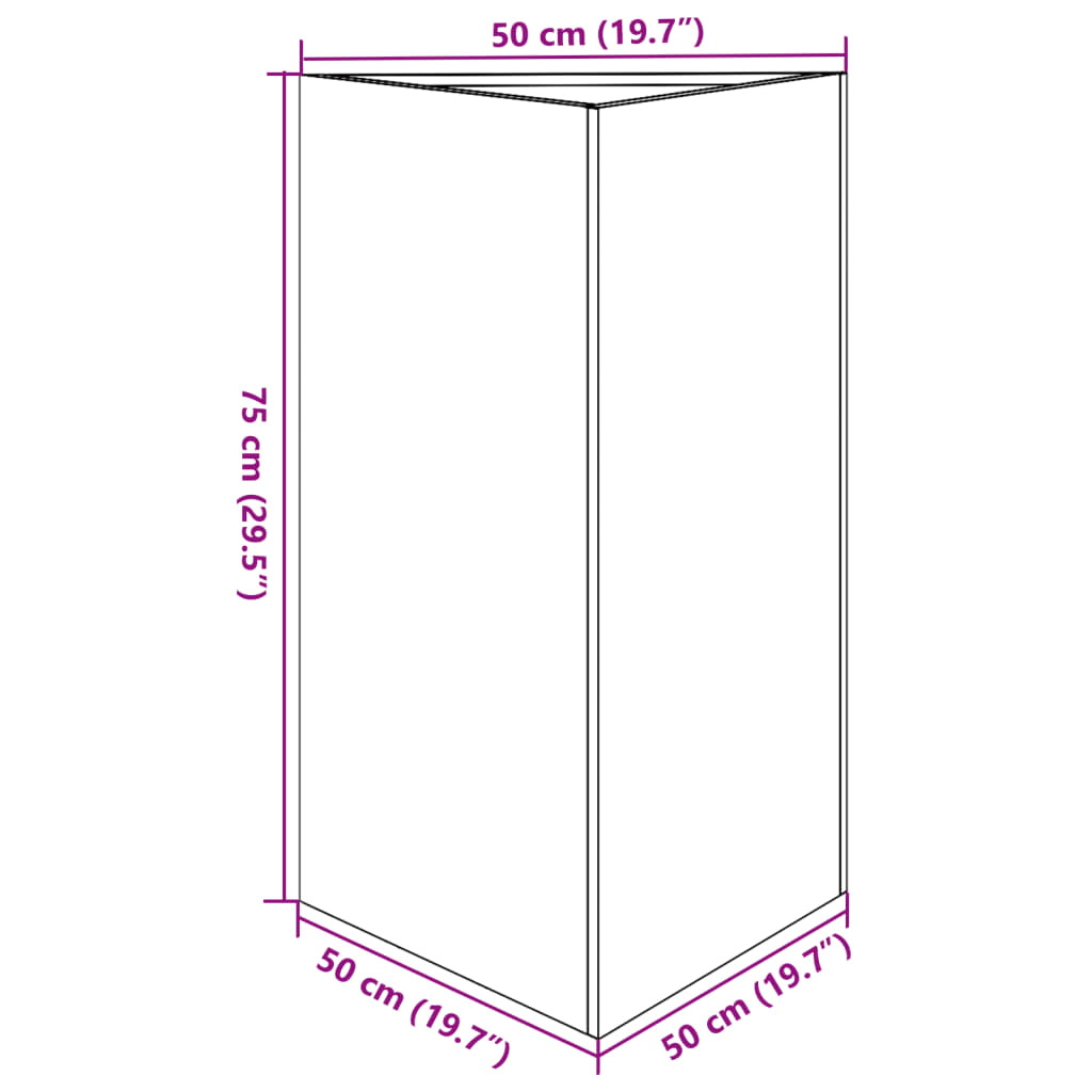 Fioriere da Giardino 2 pz Nere Triangolari 50x43x75 cm Acciaio
