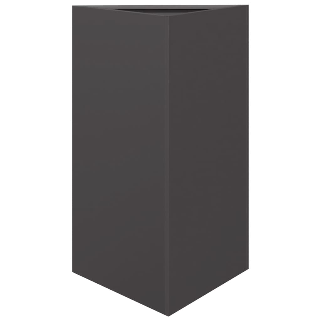 Fioriere da Giardino 2 pz Nere Triangolari 50x43x75 cm Acciaio