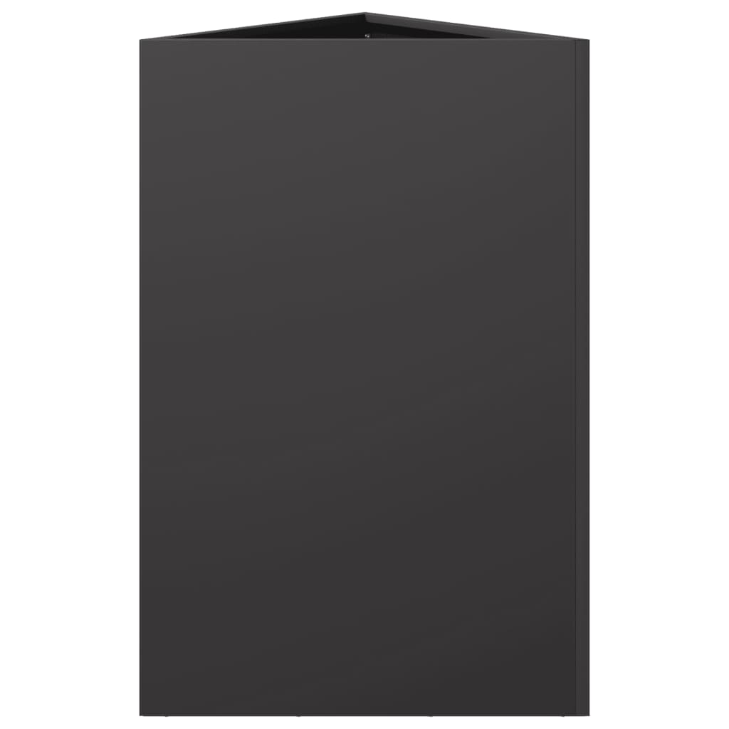 Fioriere da Giardino 2 pz Nere Triangolari 50x43x75 cm Acciaio
