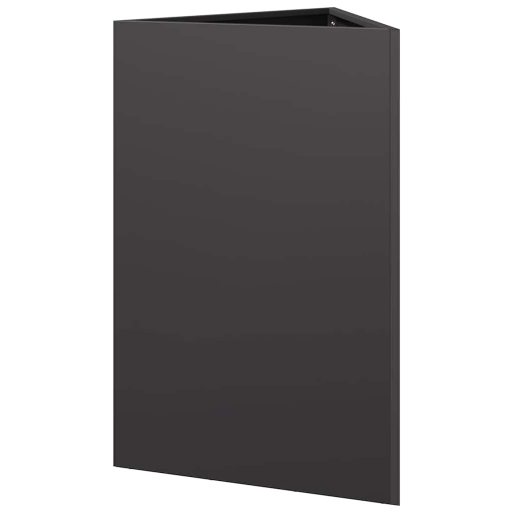 Fioriere da Giardino 2 pz Nere Triangolari 50x43x75 cm Acciaio