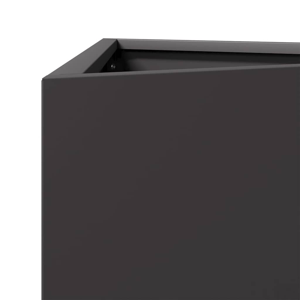 Fioriere da Giardino 2 pz Nere Triangolari 50x43x75 cm Acciaio