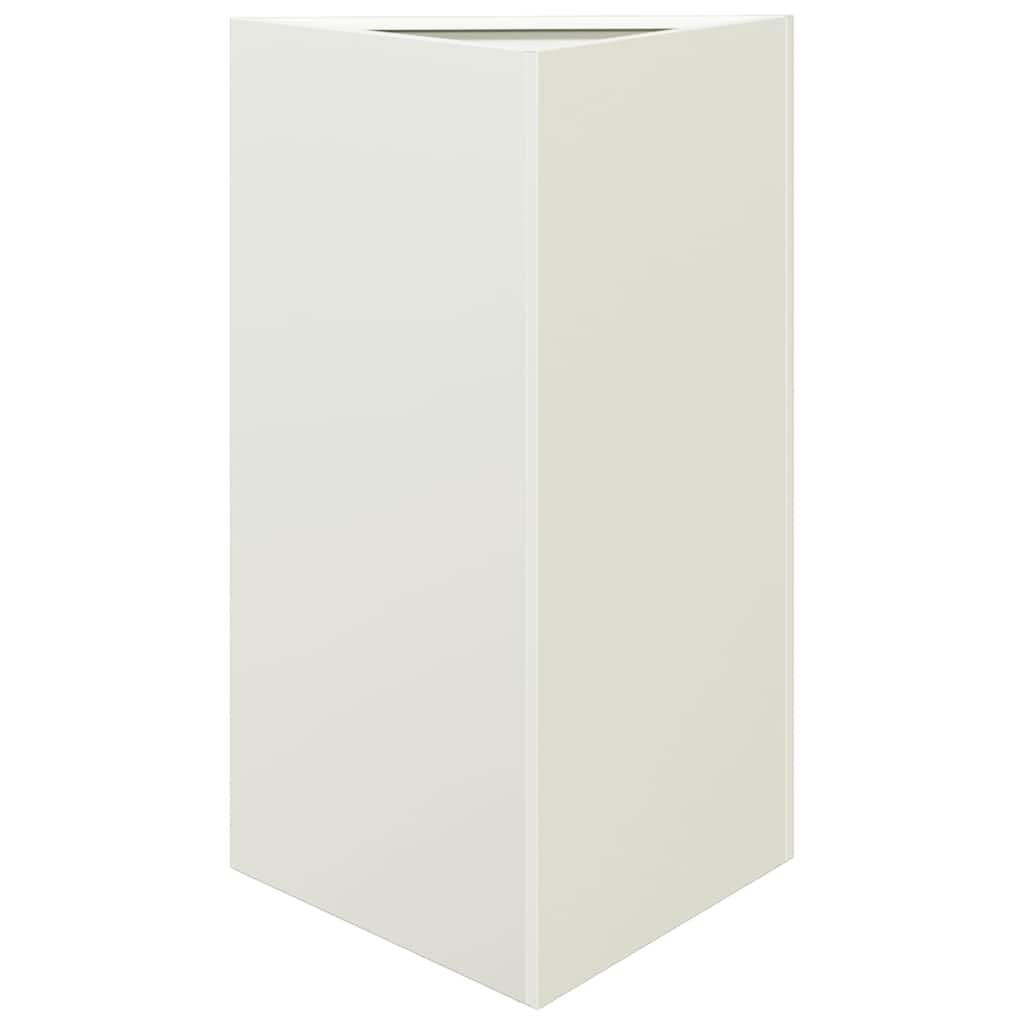 Fioriera da Giardino Bianca Triangolare 50x43x75 cm in Acciaio