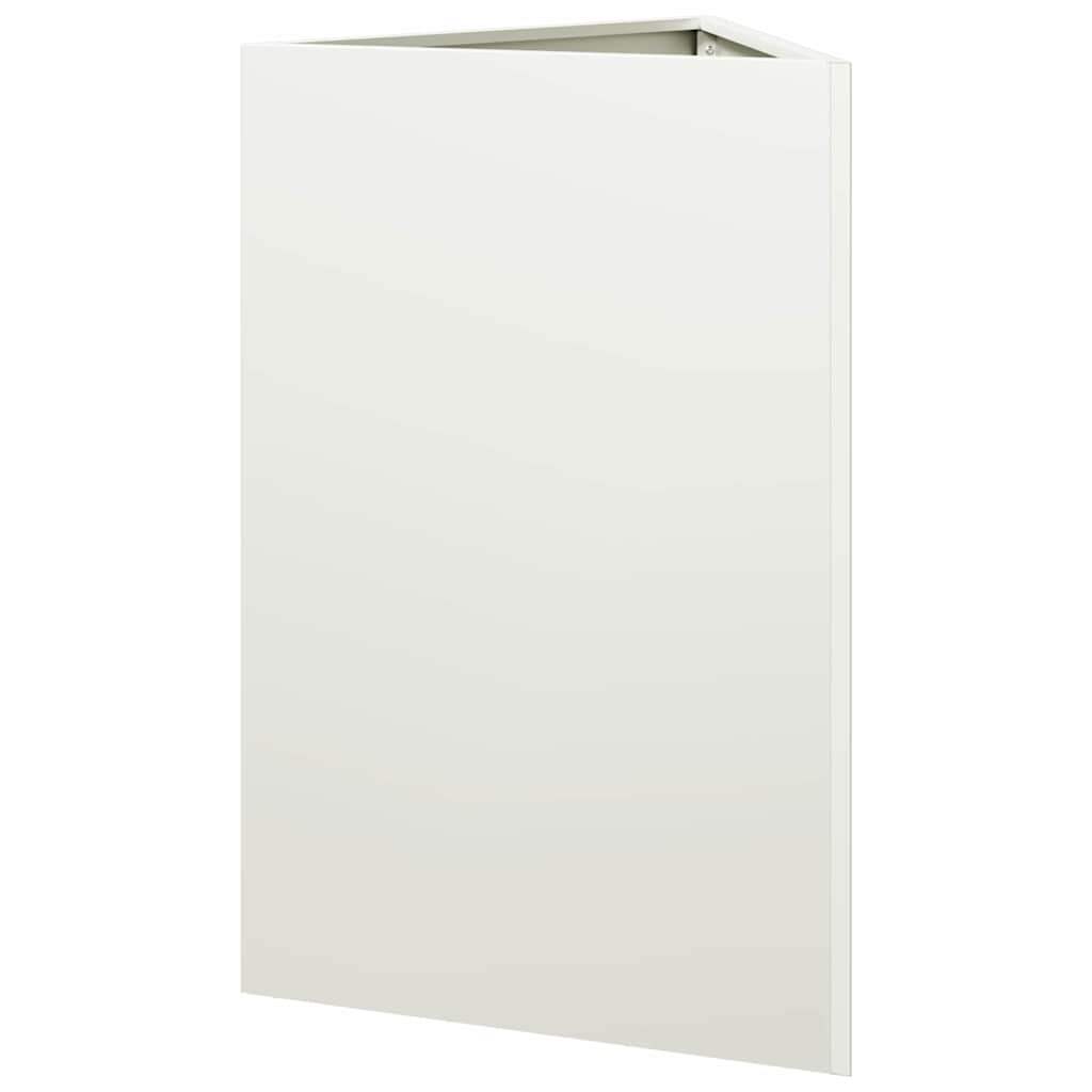 Fioriera da Giardino Bianca Triangolare 50x43x75 cm in Acciaio