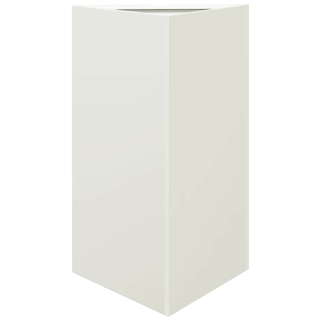 Fioriere 2 pz Bianche Triangolari 50x43x75 cm in Acciaio