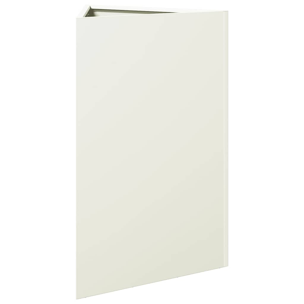 Fioriere 2 pz Bianche Triangolari 50x43x75 cm in Acciaio