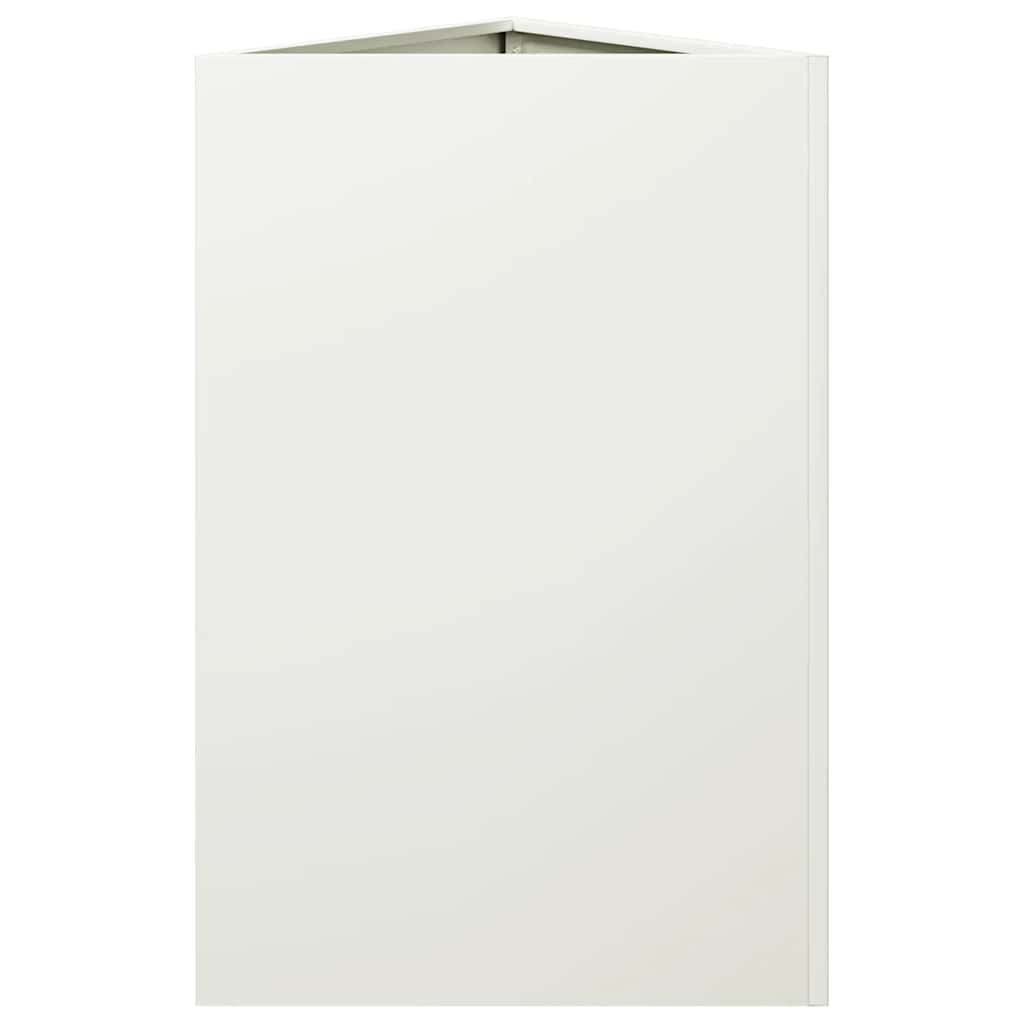 Fioriere 2 pz Bianche Triangolari 50x43x75 cm in Acciaio