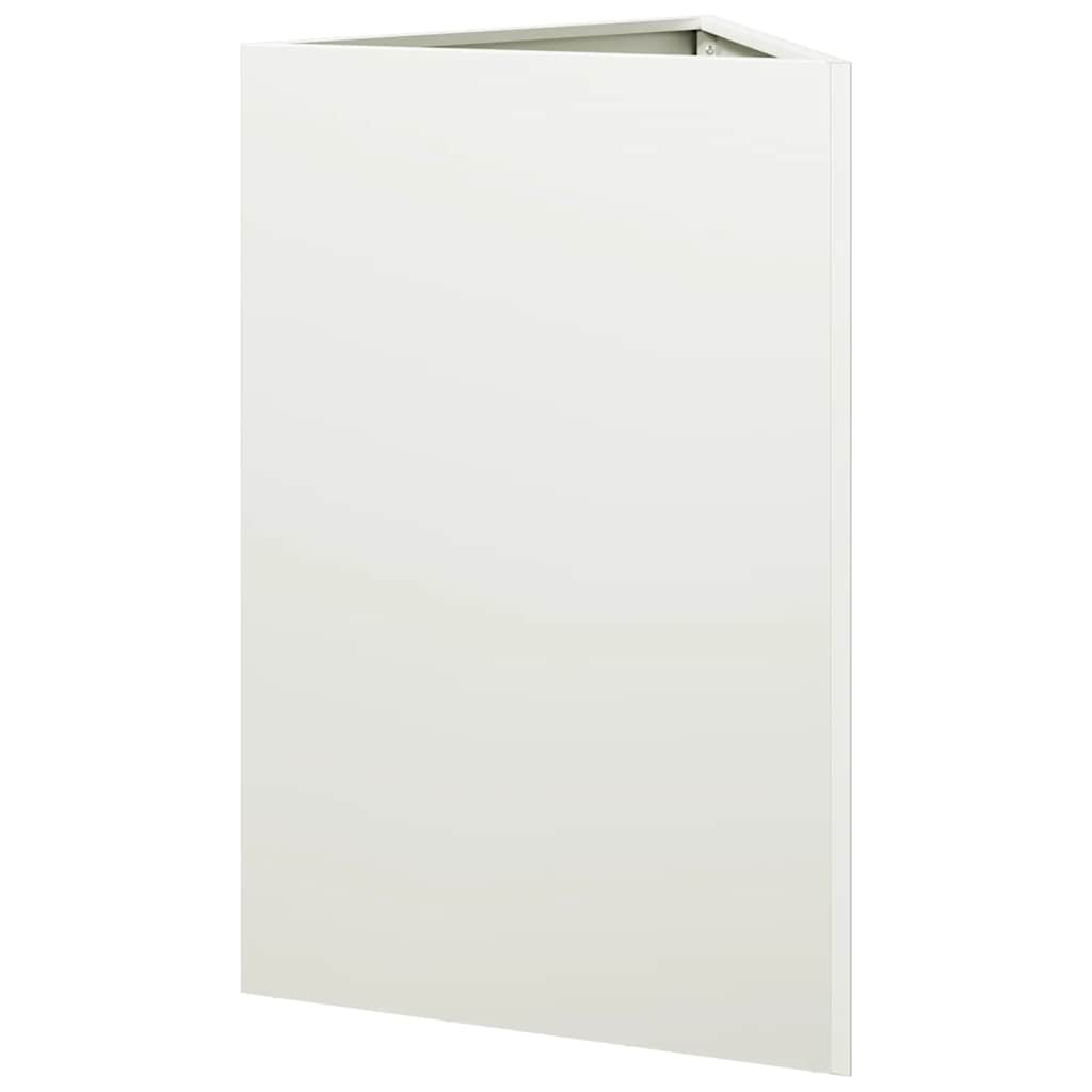 Fioriere 2 pz Bianche Triangolari 50x43x75 cm in Acciaio