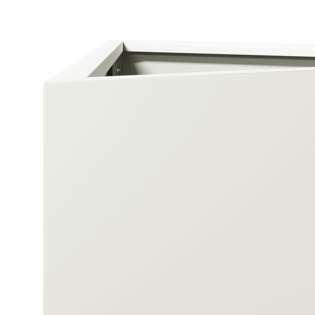 Fioriere 2 pz Bianche Triangolari 50x43x75 cm in Acciaio