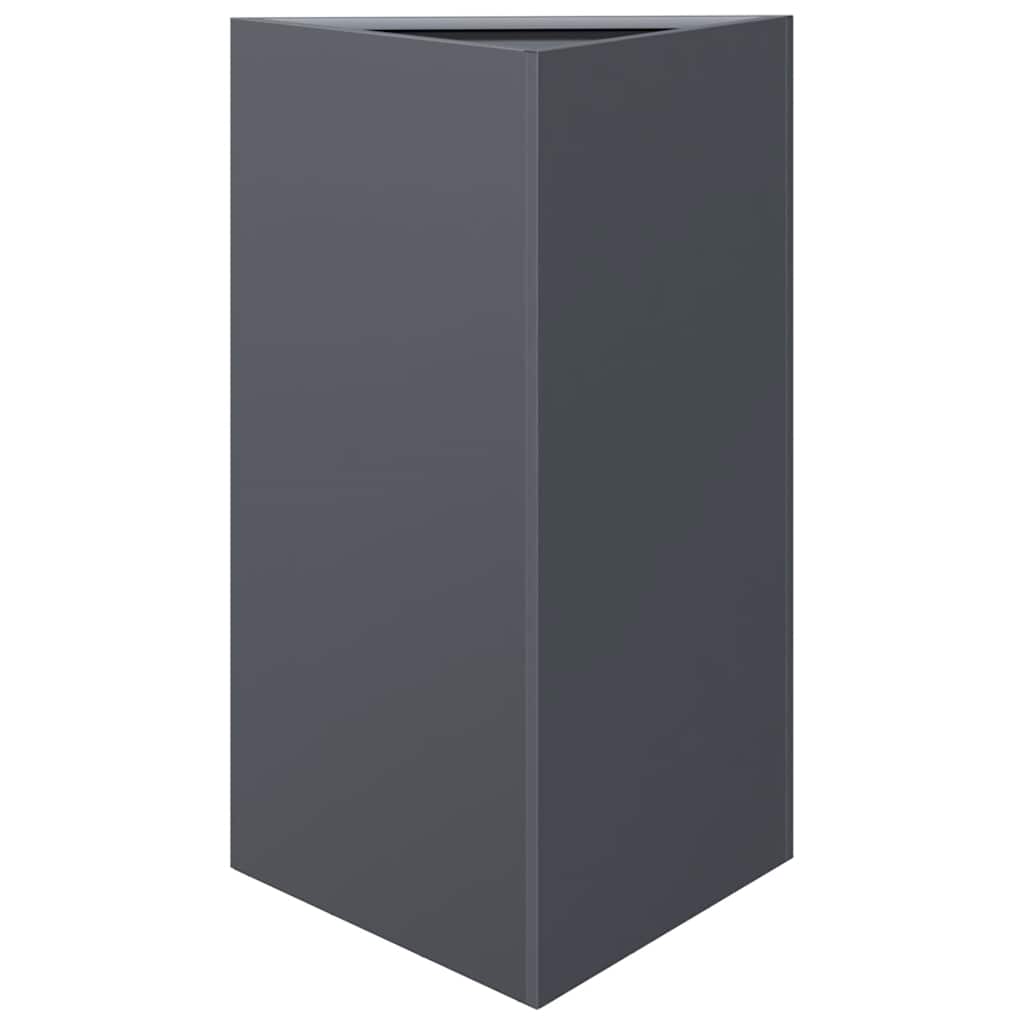 Fioriera da Giardino Antracite Triangolare 50x43x75 cm Acciaio