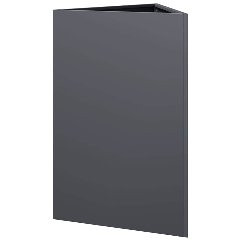 Fioriera da Giardino Antracite Triangolare 50x43x75 cm Acciaio
