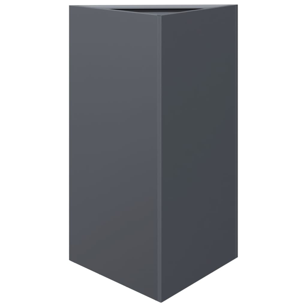Fioriere 2 pz Antracite Triangolari 50x43x75 cm in Acciaio