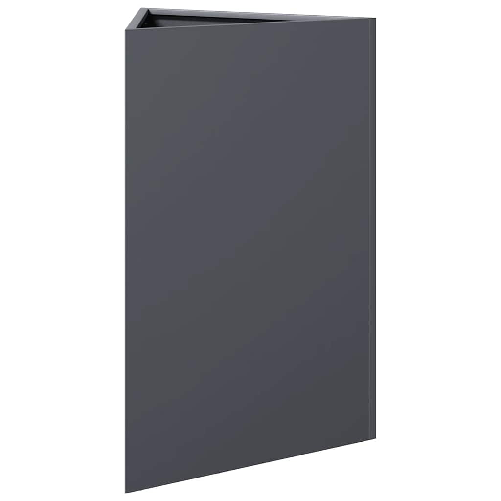 Fioriere 2 pz Antracite Triangolari 50x43x75 cm in Acciaio