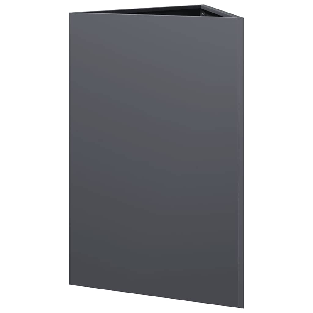 Fioriere 2 pz Antracite Triangolari 50x43x75 cm in Acciaio