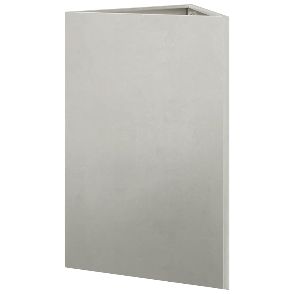 Fioriera da Giardino Triangolare 50x43x75 cm in Acciaio Inox