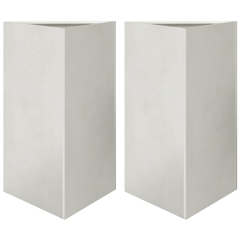 Fioriere da Giardino 2 pz Triangolari 50x43x75 cm Acciaio Inox