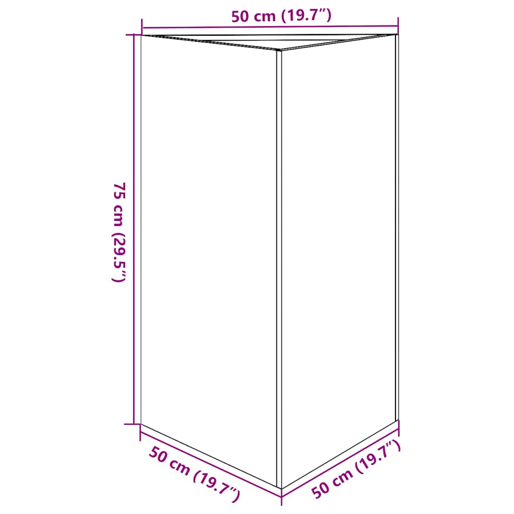Fioriera da Giardino Triangolare 50x43x75 cm Acciaio Zincato