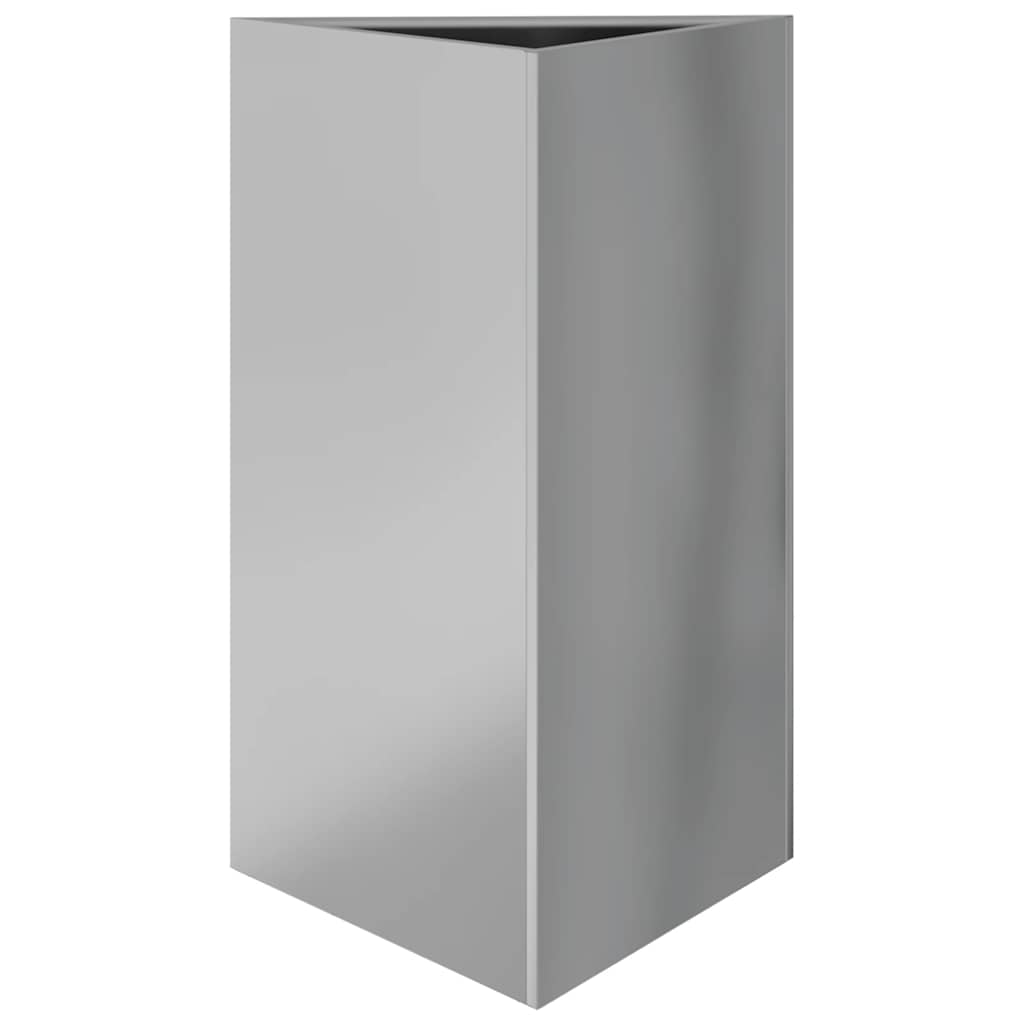 Fioriera da Giardino Triangolare 50x43x75 cm Acciaio Zincato