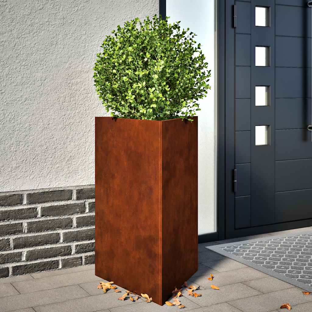 Fioriere da Giardino 2 pz Triangolari 50x43x75cm Acciaio Corten