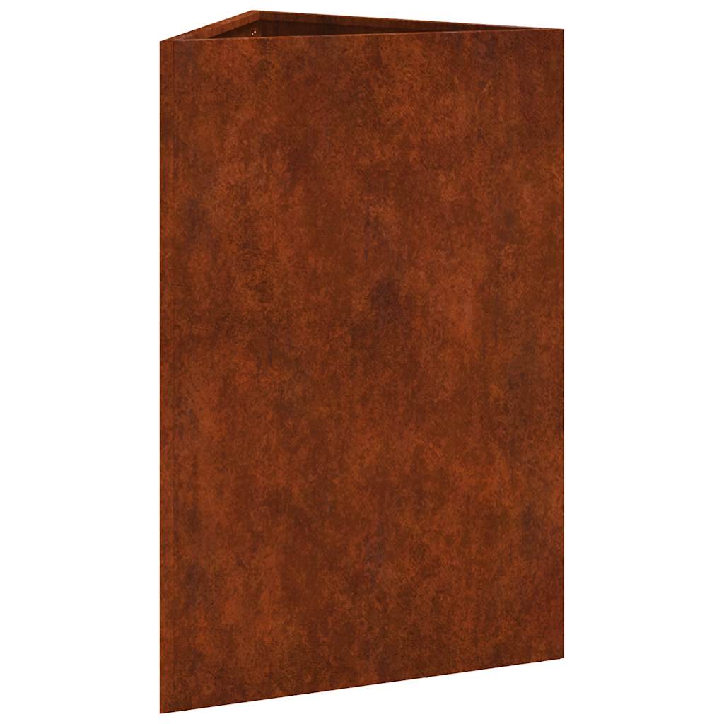 Fioriere da Giardino 2 pz Triangolari 50x43x75cm Acciaio Corten