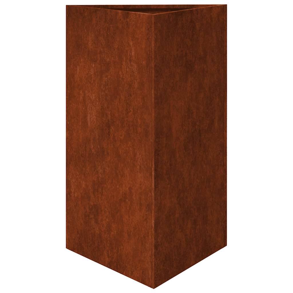 Fioriere da Giardino 2 pz Triangolari 50x43x75cm Acciaio Corten