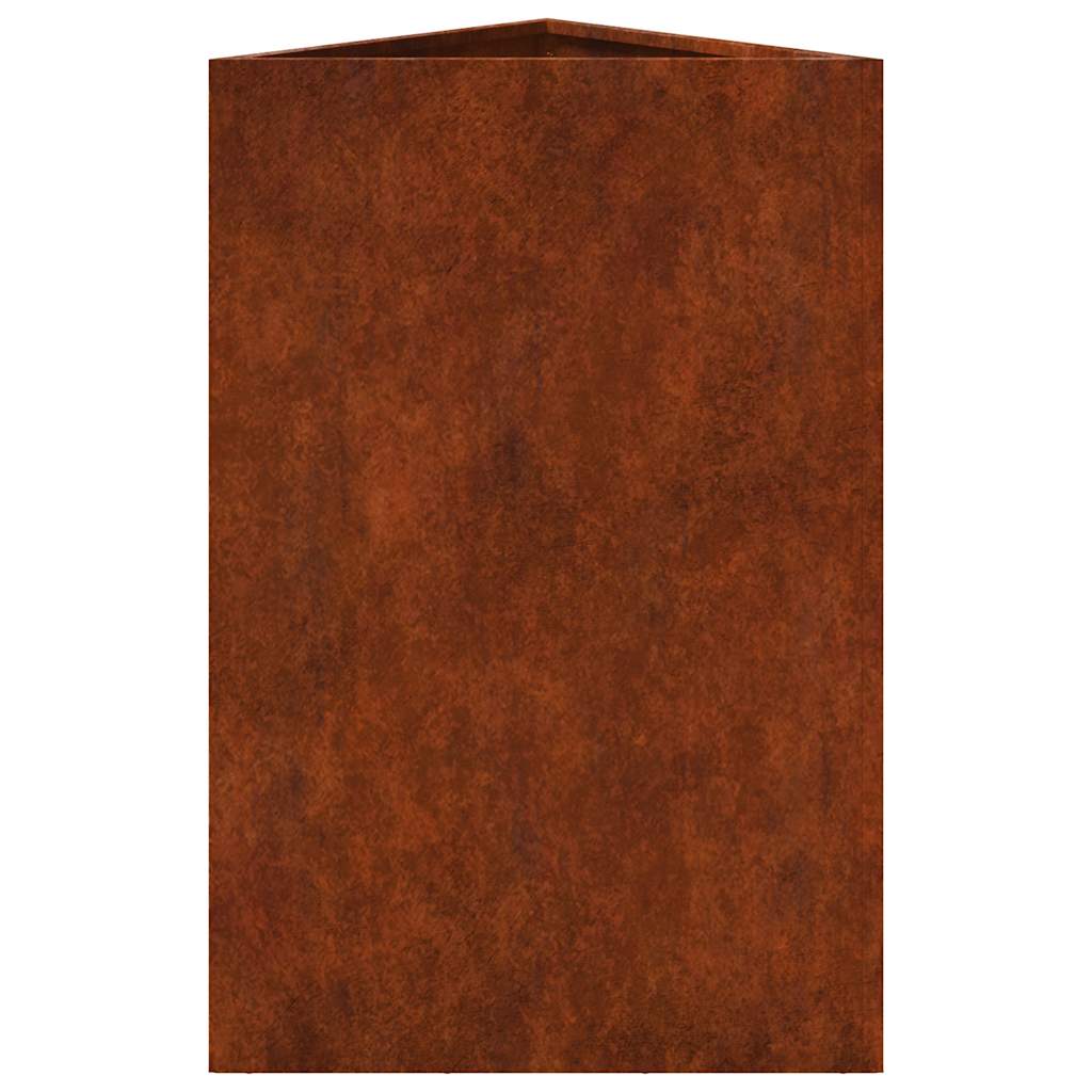 Fioriere da Giardino 2 pz Triangolari 50x43x75cm Acciaio Corten
