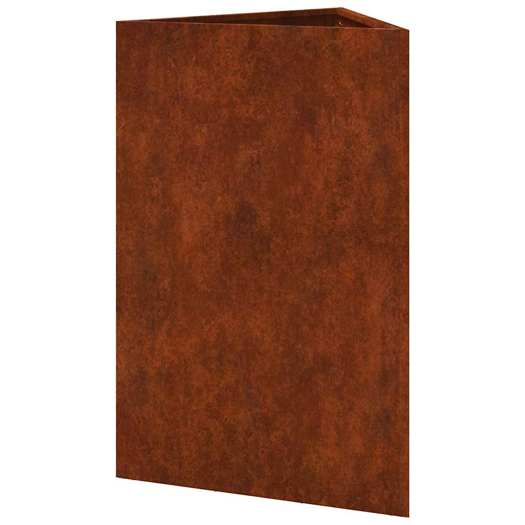 Fioriere da Giardino 2 pz Triangolari 50x43x75cm Acciaio Corten