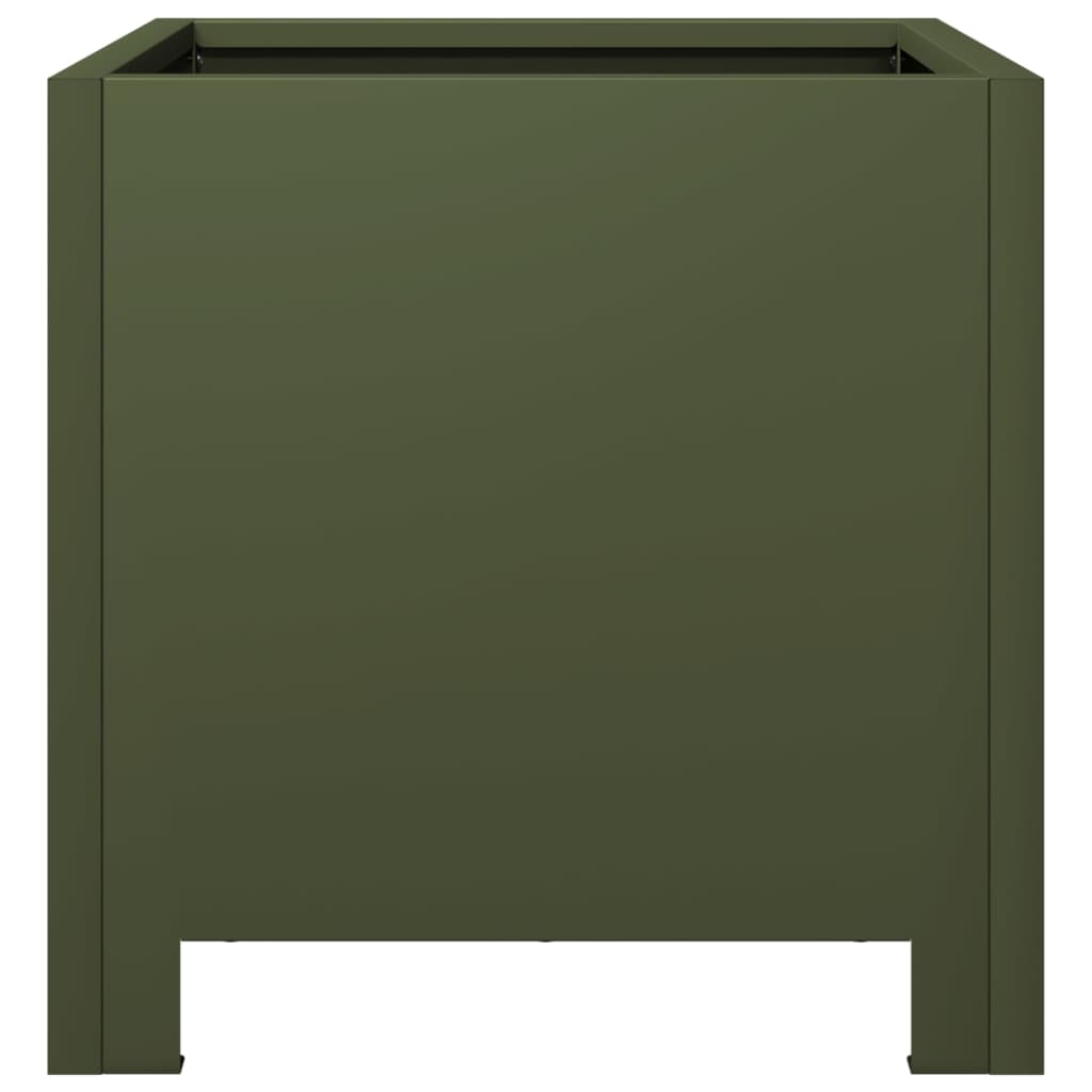 Fioriere da Giardino 2 pz Verde Oliva 30x30x30 cm in Acciaio