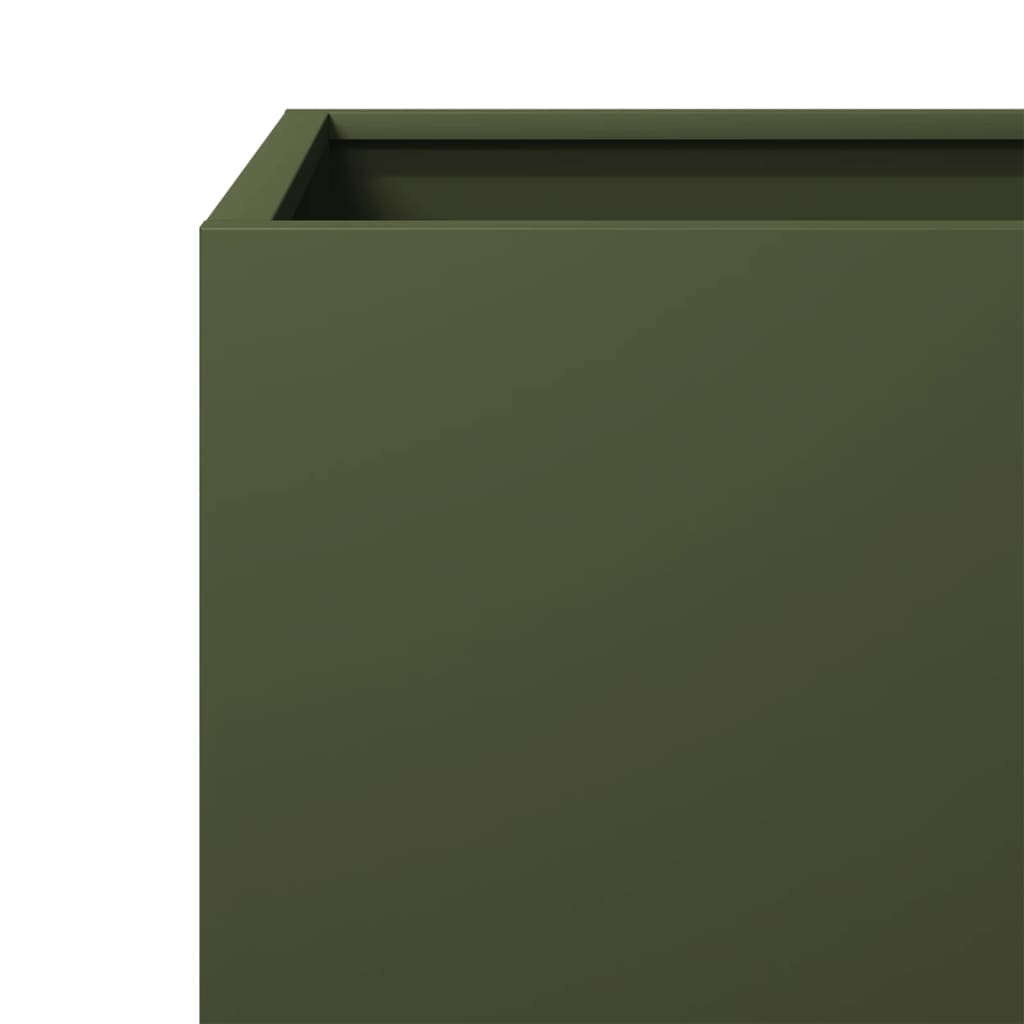 Fioriere da Giardino 2 pz Verde Oliva 30x30x30 cm in Acciaio