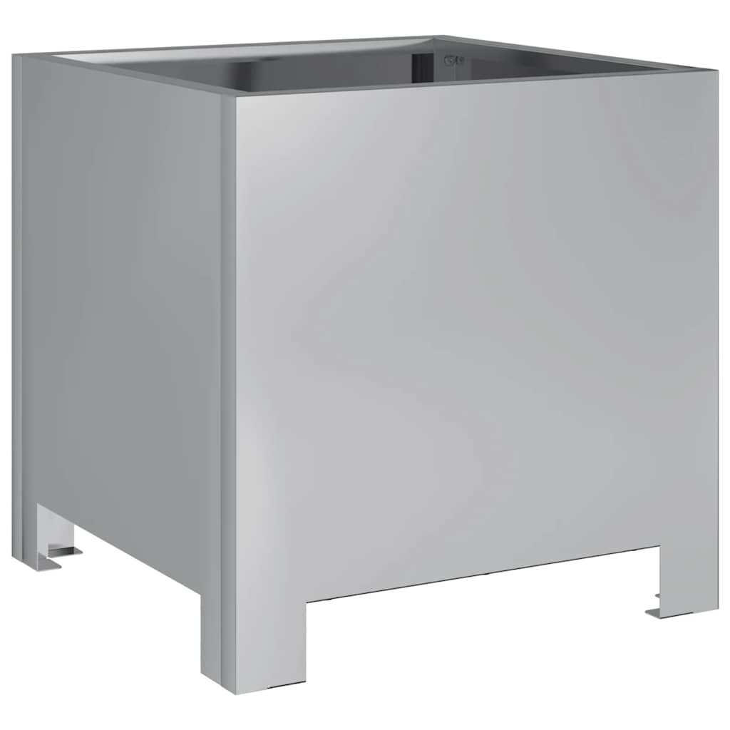 Fioriere da Giardino 2 pz 30x30x30 Grigie in Acciaio Zincato