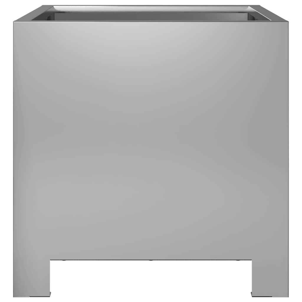 Fioriere da Giardino 2 pz 30x30x30 Grigie in Acciaio Zincato
