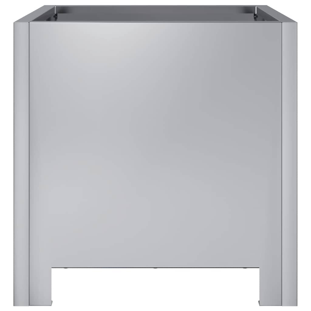 Fioriere da Giardino 2 pz 30x30x30 Grigie in Acciaio Zincato