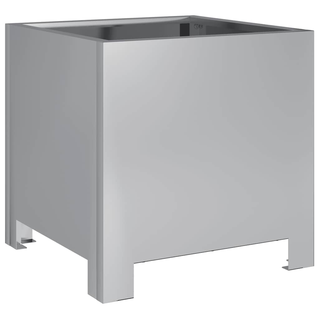 Fioriere da Giardino 2 pz 30x30x30 Grigie in Acciaio Zincato