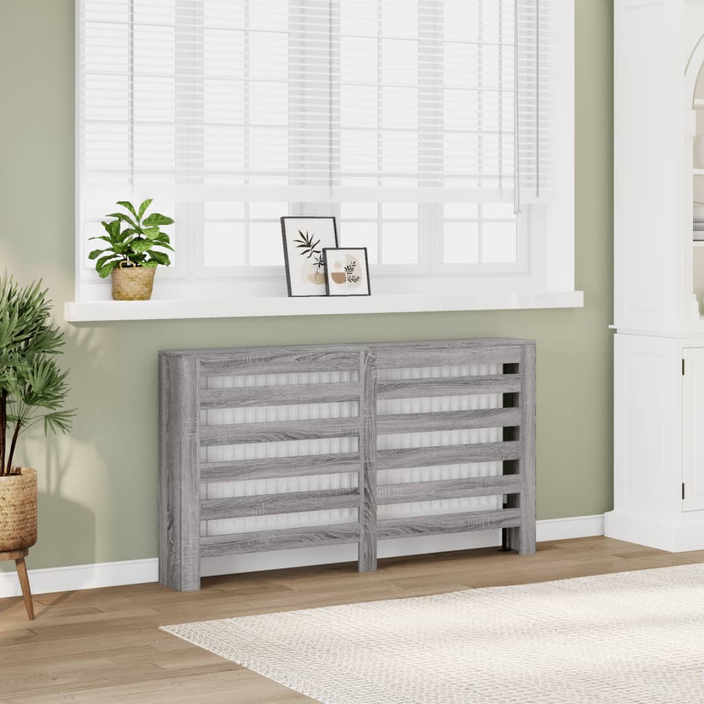 Copertura per radiatori Sonoma grigio 149 x 20 x 82 cm