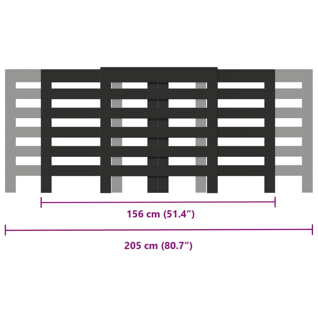Copertura per radiatori Nero 205 x 21,5 x 83,5 cm
