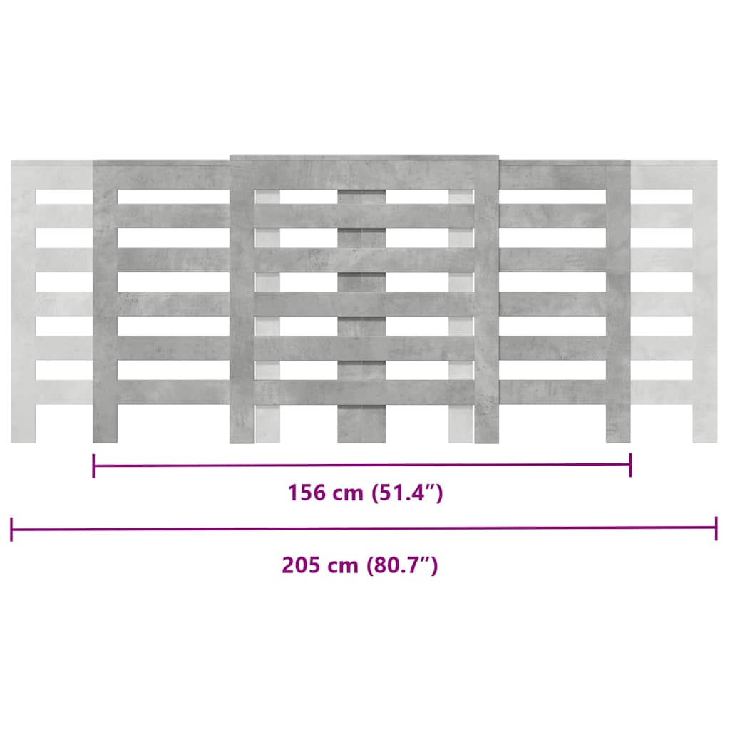 Copertura per radiatori Grigio Cemento 205 x 21,5 x 83,5 cm