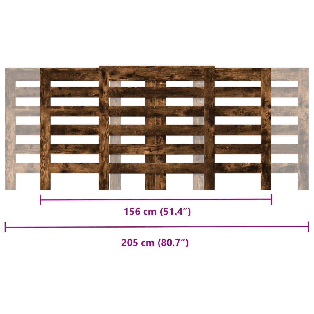 Copertura per radiatori Rovere Fumo 205 x 21,5 x 83,5 cm