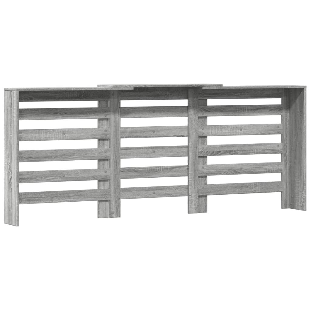 Copertura per radiatori Sonoma grigio 205 x 21,5 x 83,5 cm