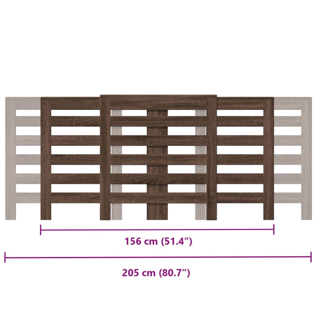 Copertura per radiatori Rovere Marrone 205 x 21,5 x 83,5 cm