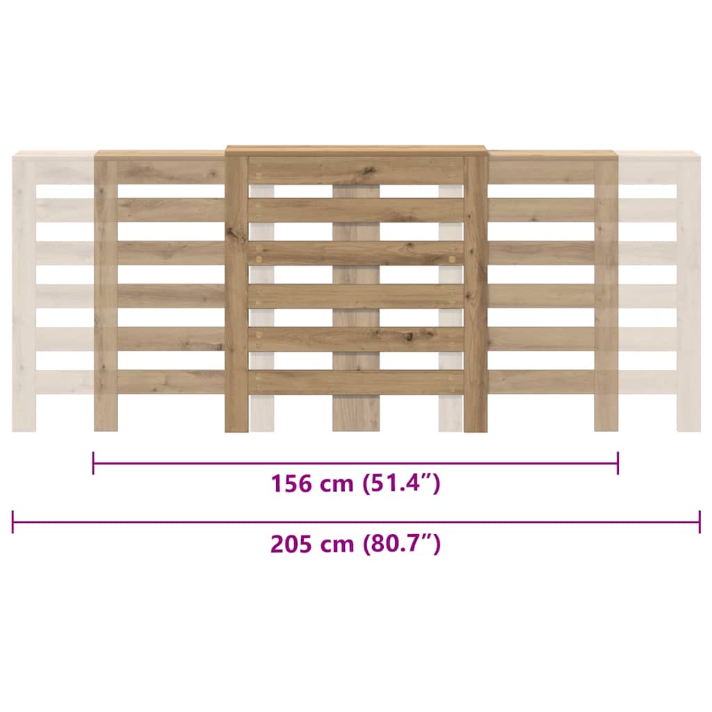 Copertura per radiatori Rovere 205 x 21,5 x 83,5 cm
