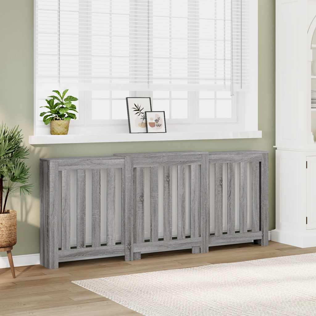 Copertura per radiatori Sonoma grigio 205 x 21,5 x 83,5 cm